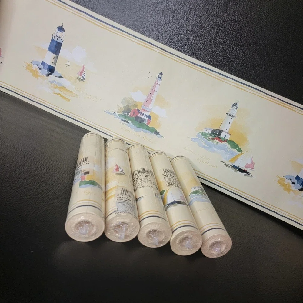 Vintage Chesapeake Wallcovering LightHouse Wall Paper Border 6 Rolls 30 yard USA
